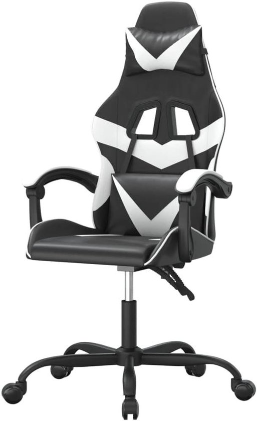 Gaming Stoel - Speelstoel Bureau Stoel - Comfortabel Gamen - Verstelbare Rugleuning - 1 stuk - Zwart Wit