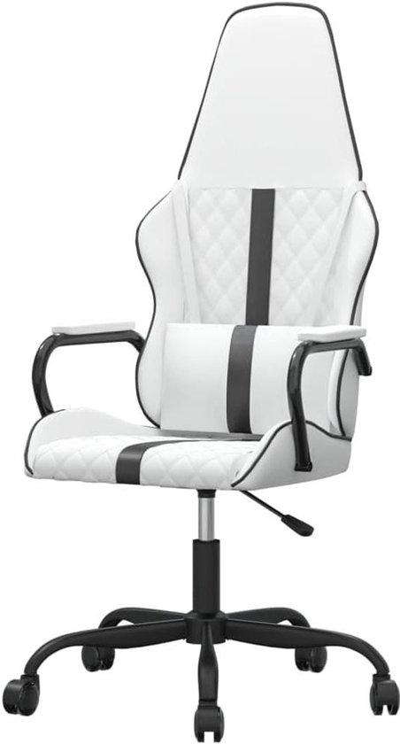 Gaming Stoel - Speelstoel Kantoorstoel - Comfortabel Gamen - Met Massagefunctie - Max 110 kg - Zwart Wit