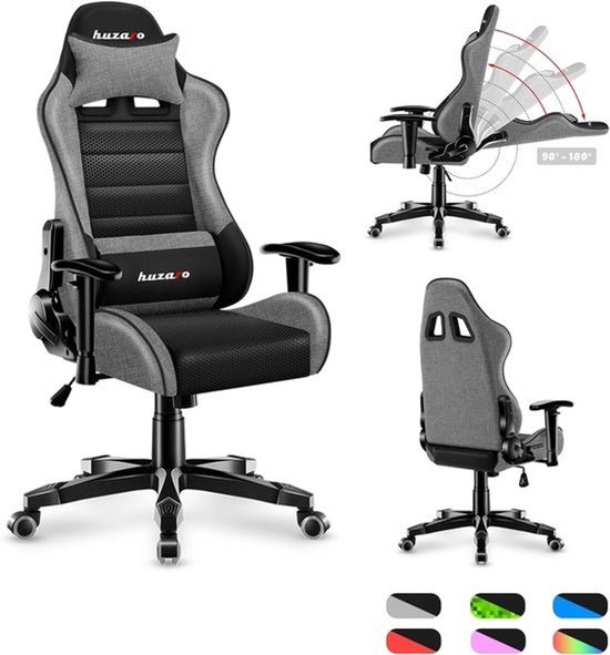 Gaming Stoel voor Kinderen Ergonomisch en Comfortabel in Grijs/Zwart