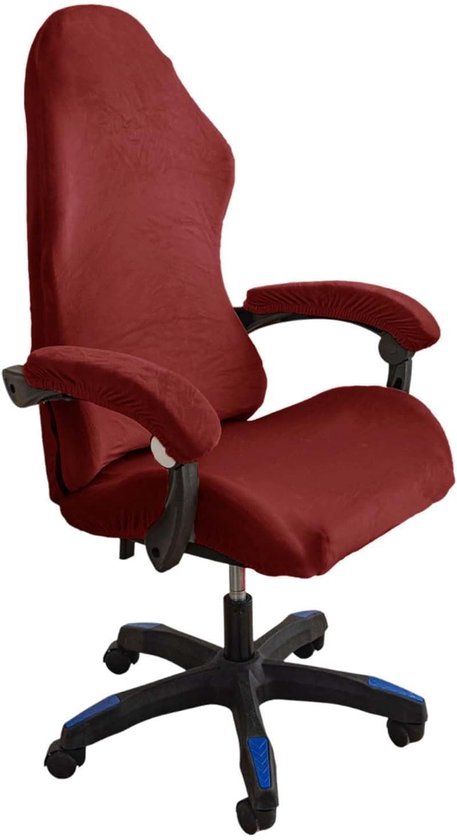 Gaming Stoelhoes Set van 4 Stuks met Armleuningen - Verwijderbaar, Wasbaar en Antislip - Geschikt voor Gaming en Computerstoelen (Rood)