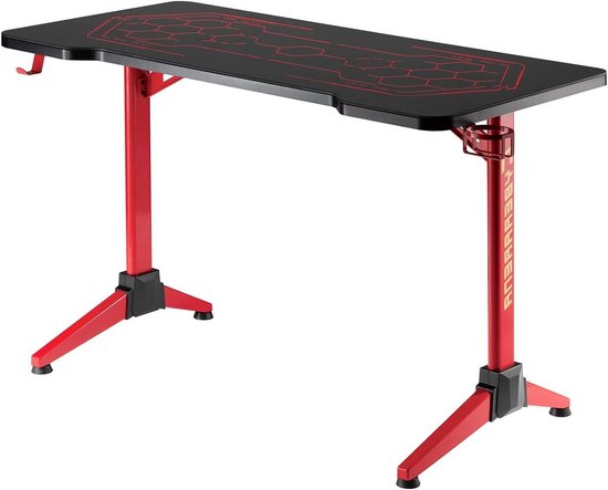 Gaming tafel - Computer bureau - Comfortabel gamen - Verstelbare RGB verlichting - 120x60 cm - Zwart van Merkloos