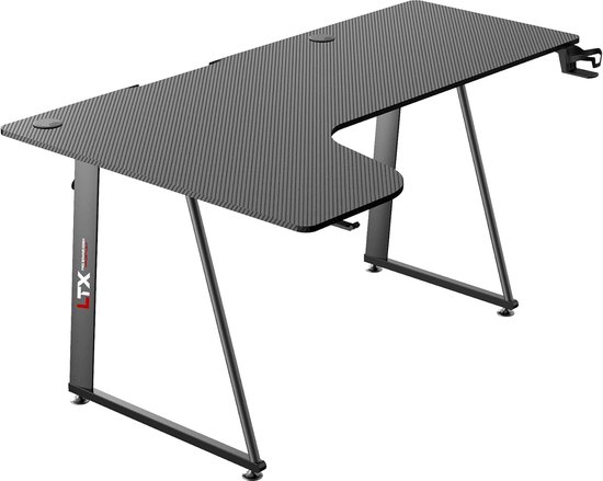 Gaming Tafel L - met Koptelefoonhouder en Bekerhouder van Merkloos