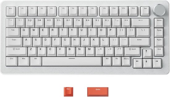 Gaming Toetsenbord met Magnetische Schakelaar en Verstelbare Bediening - Rapid Trigger, 75% Ontwerp, Wit