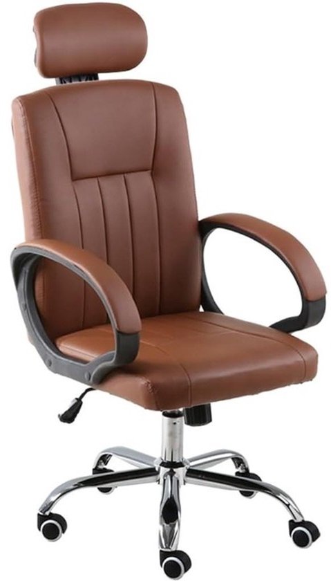 Gamingbureau Stoel - Ergonomische Stoel Computerstoel - Comfort bij Lang Zitten - Met Massagefunctie Voetensteun - Verstelbaar - Bruin