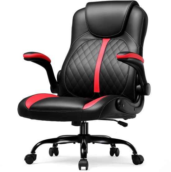 Gamingstoel – Bureaustoel – Gamestoel – Computerstoel – Werkstoel – Ergonomisch Design – Verstelbare Armleuningen & Schommelfunctie