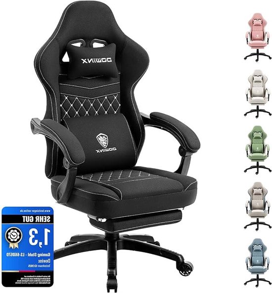 Gamingstoel – Bureaustoel – Office Chair – Gamestoel – Ergonomische Stoel – Ademend Schuim Met Pocketveren – Verstelbare Rugleuning Met Massagefunctie – Zwart van Merkloos