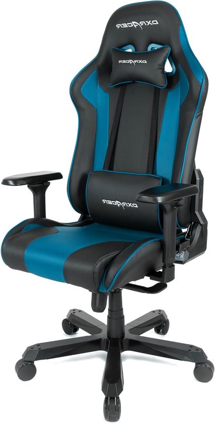 Gamingstoel - Bureaustoel racer - Comfortabel gamen - Verstelbaar tot 135 graden - 70 x 133-140 x 70 cm - Zwart-blauw