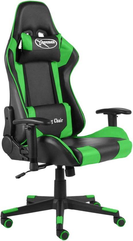 Gamingstoel - Bureaustoel racer - Langdurig gamen - Verstelbare rugleuning - Groen