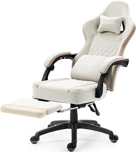 Gamingstoel – Bureaustoel – Zitzak – Gamestoel – Ergonomische Stoel – Uitklapbare Voetensteun – USB Massagefunctie – Gel- En Pocketveren Zitvlak