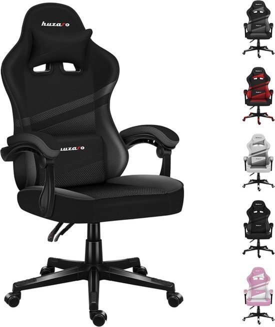 Gamingstoel - Comfortabel zitten - Voor lange sessies - Verstelbare rugleuning - 50 x 71 x 125 cm - Zwart