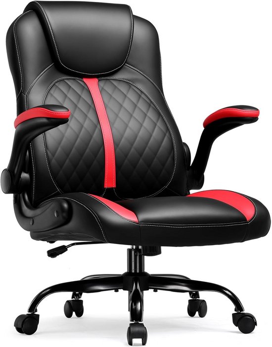 Gamingstoel Ergonomisch - PC Stoel Gamer - Comfortabel Zitten - Opklapbare Armleuningen - 50 x 56 x 112 cm - Rood