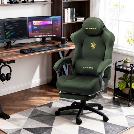 Gamingstoel Ergonomische Bureaustoel – Gaming Chair – Bureaustoel – Gamerstoel – Draaistoel – Verstelbare Hoge Rugleuning – Met Luxe Synthetisch Leer Bekleding – Met Metalen Frame van Merkloos