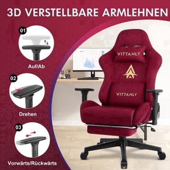 Gamingstoel – Gamestoel – Gaming Chair – Bureaustoel – Game Stoel – Ergonomisch Design – Verstelbare Zithoogte – Suède Kunstleer – Draaibaar – Groen