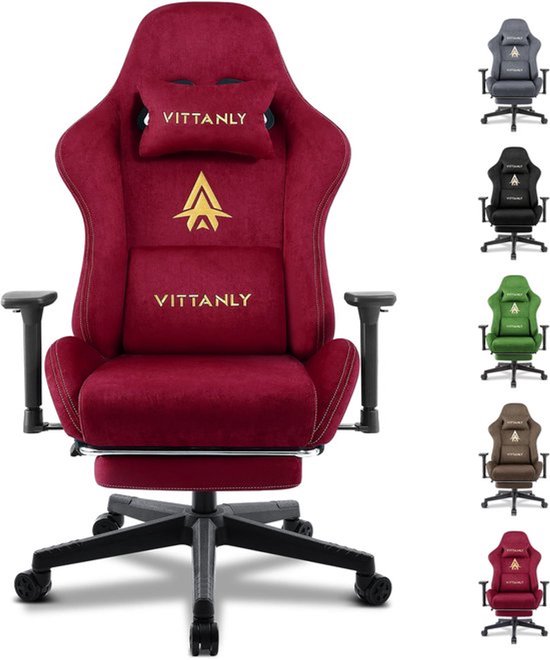 Gamingstoel – Gamestoel – Gaming Chair – Bureaustoel – Game Stoel – Ergonomisch – Verstelbare Hoogte – Suède Kunstleer van Merkloos