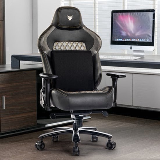 Gamingstoel – Gamestoel – Gaming Chair – Game Stoel – Bureaustoel – 4D Verstelbare Armleuningen – Ergonomische Lendensteun – Max 200 kg – Zwart-Grijs