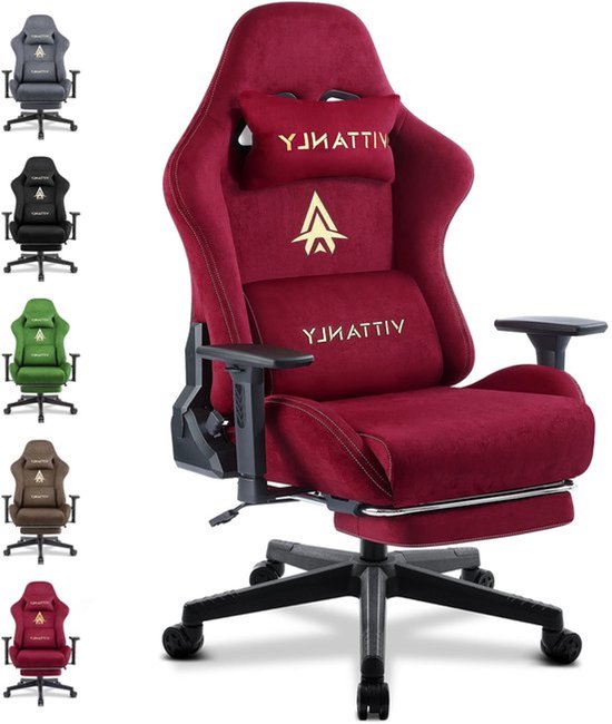Gamingstoel – Gamestoel – Gaming Chair – Game Stoel – Bureaustoel – Ergonomisch Design – Hoogwaardig Suède van Merkloos
