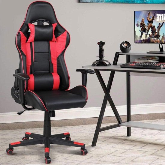 Gamingstoel Kunstleer - Bureau stoel Race stoel - Langdurig Zitten - Ergonomisch Design - 69 x 64 x 135 cm