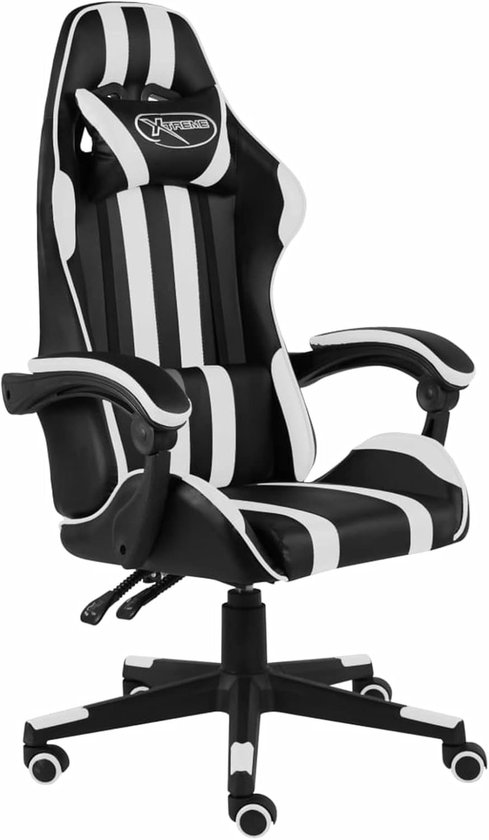 Gamingstoel Kunstleer - Comfortabele Stoel - Langdurig Zitten - Maximale Belasting 150kg - Niet Gespecificeerd - Zwart Wit Gestreept