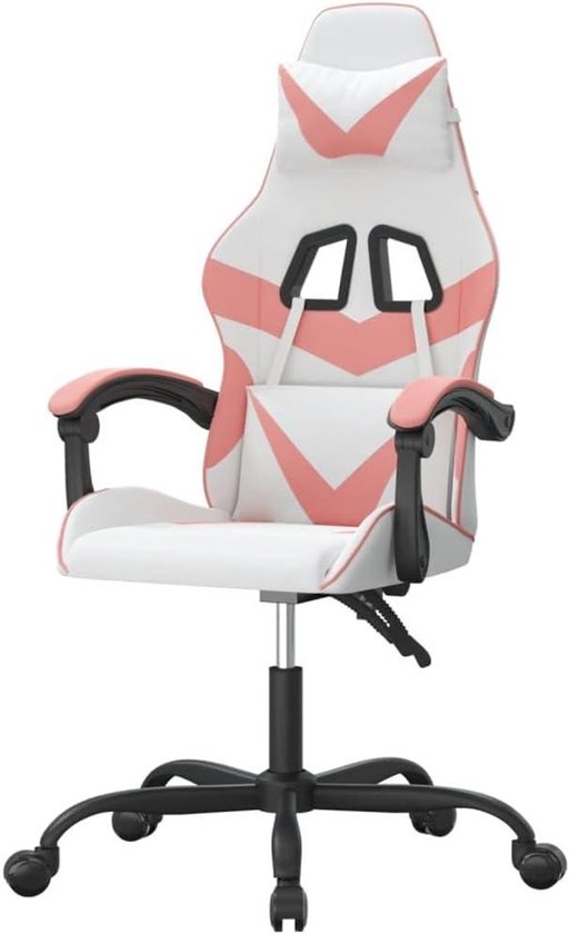 Gamingstoel Kunstleer - Race Stoel - Comfortabel Gamen - Verstelbare Rugleuning - N.v.t. - Wit Roze