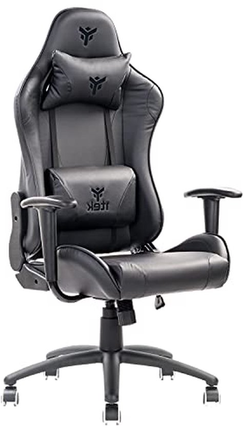 Gamingstoel Leer - Ergonomische Stoel - Langdurig Zitten - Verstelbare Rugleuning - Tot 140 kg - Zwart