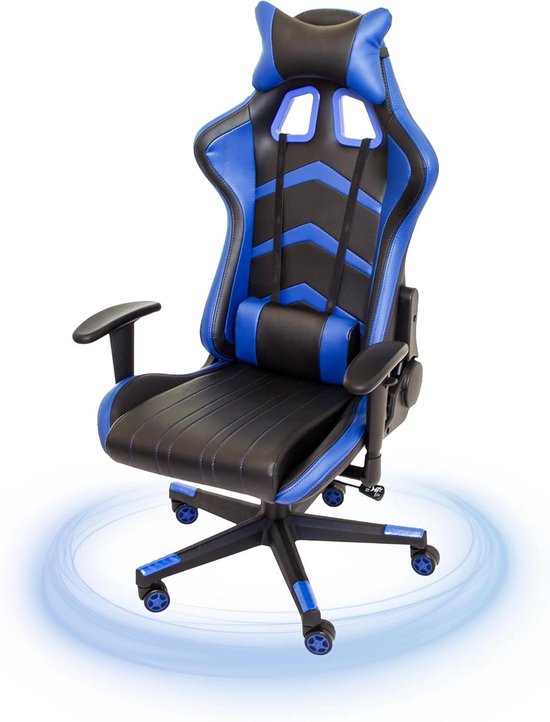 Gamingstoel met Kantelmechanisme - Bureaustoel Race Stoel - Comfortabel Zitten - Verstelbare Rugleuning tot 180 Graden - Tot 150 kg