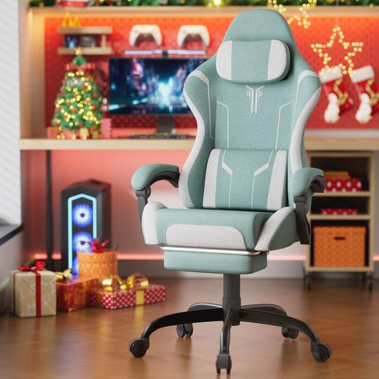 Gamingstoel met Massagefunctie en Voetensteun - Comfortabele Gamingstoel met Verstelbare Rugleuning