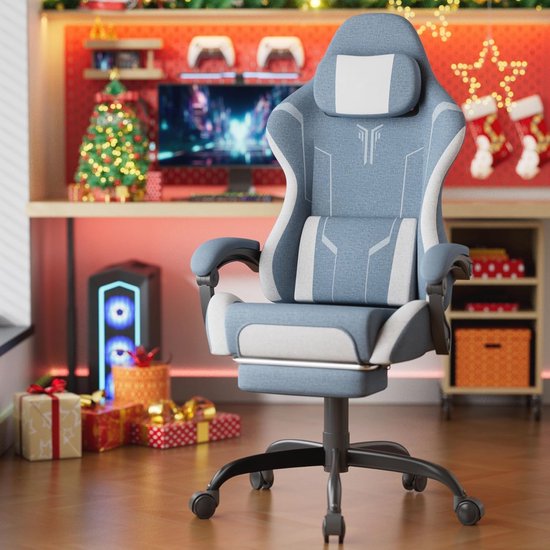 Gamingstoel met Massagefunctie en Voetensteun - Ergonomische Gamingstoel van Merkloos