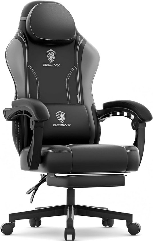 Gamingstoel met Rugleuningverstelling, Hoofdsteun, Lendensteun, 150 kg, PU Leather, 90-145° van Merkloos