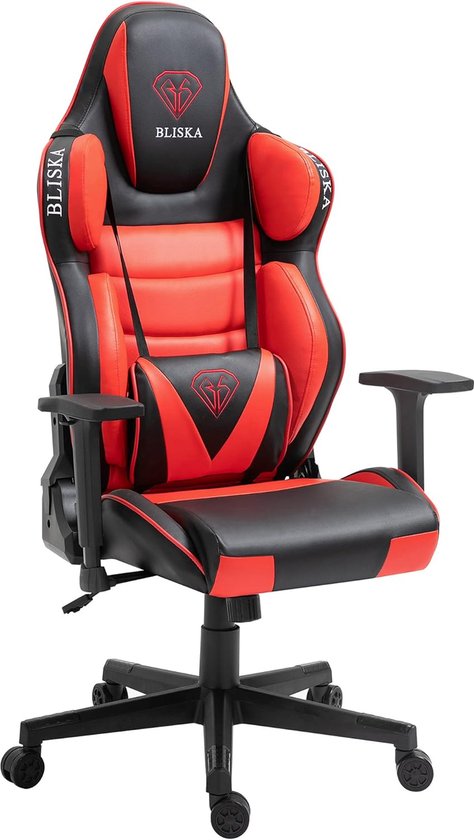 Gamingstoel - Race stoel - Comfortabel zitten - Verstelbare 2D armleuningen - Max 120 kg - Zwart rood