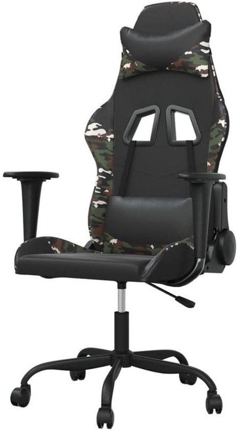 Gamingstoel - Racestoel en computerstoel - Comfortabel gamen - Verstelbare rugleuning en voetensteun - 66 x 56 x 131 cm