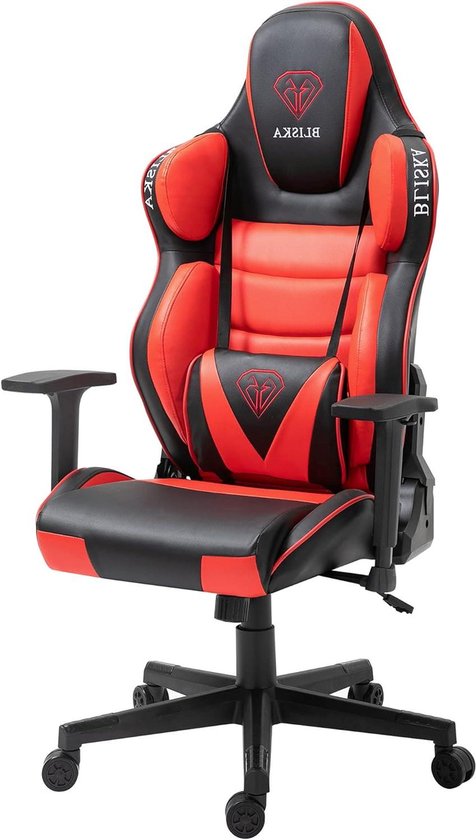 Gamingstoel - Racestoel manager - Comfortabel Zitten - Verstelbare 2D armleuningen - Tot 120 kg - Zwart rood