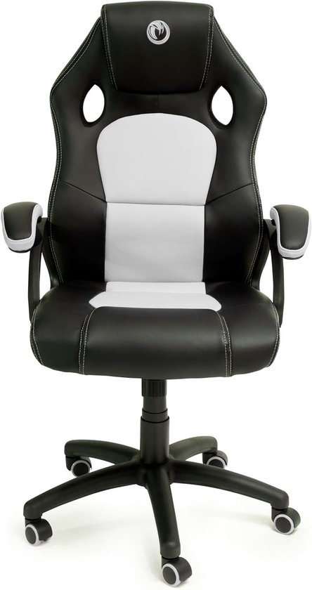 Gamingstoel - Speelstoel - Comfortabel gamen - Schokabsorberende hoeken - 110 kg limiet - Wit zwart