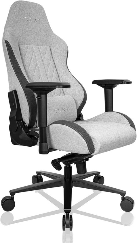 Gamingstoel Stof - Bureaustoel - Comfortabel Gamen - 180 Graden Kantelbaar - 150 KG Draagvermogen - Lichtgrijs van Merkloos