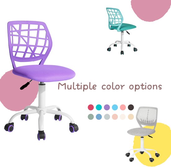 Gamingstoel voor kinderen - ergonomisch modern design - mouwloos - zithoogteverstelling, roze M - SnelShoppen