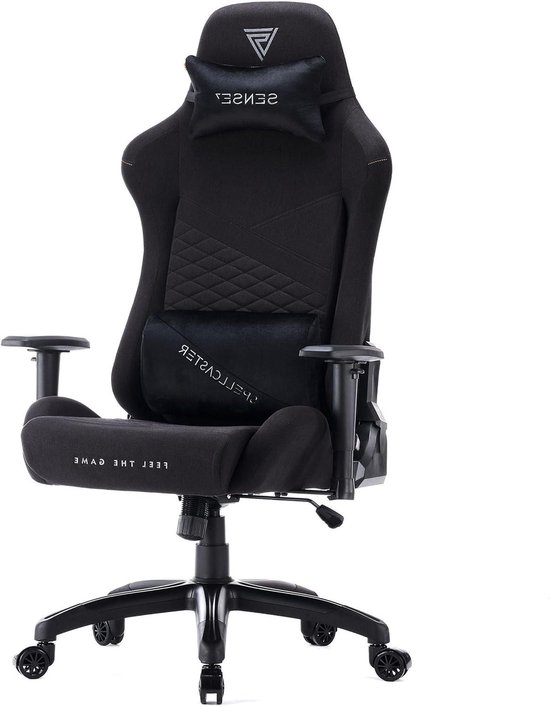 Gamingstoel XL - Gamestoel E-sport stoel - Comfortabel gamen - HDF-materiaal bekleding - Vanaf 185 cm - Zwart