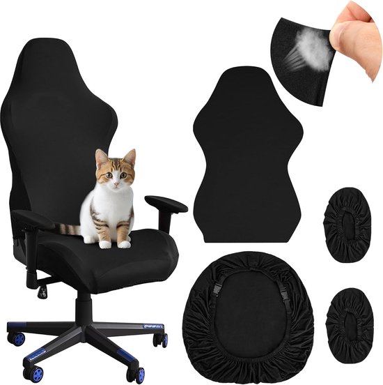 Gamingstoelhoezen 4-delig - wasbaar - met armleuningen en rugleuning - beschermt tegen stof en vuil - SnelShoppen