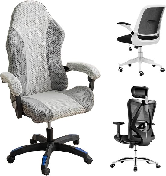 Gamingstoelovertrek - Grijs - 50-60 cm - Universele Stretch Stoelhoes - Voor Computerstoelen
