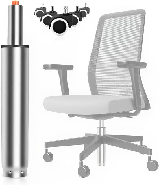 Gasveer 1000kg - 270mm-390mm - Zilver - Voor bureaustoel of gamingstoel - ShopVlot