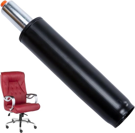 Gasveer voor Stoel: Vervangende Gasveer voor Kantoorstoel, Draaisteun en Managersstoel, Totale Lengte 278 mm - 393 mm, Belastbaarheid tot 200 kg (Zwart)