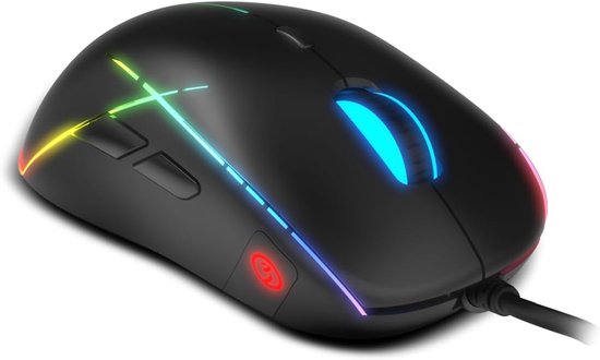 Geavanceerde Gaming Muis met Pixart Sensor en ARGB Verlichting - 6200 DPI, Ergonomisch Ontwerp, Programmeerbare Knoppen van Merkloos