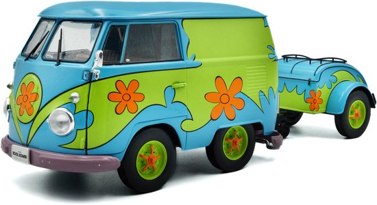 Ghost Hunters Machine Volkswagen T1 Kool Kombi modelauto 1:18 inclusief aanhanger van Merkloos