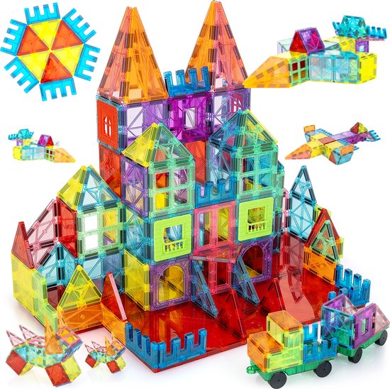 GILA Magnetisch Speelgoed 120 Stuks - Magnetic Tiles - Constructie Speelgoed - Magnetische Tegels - Montessori Speelgoed van GILA