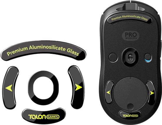 Glazen Muisvoetjes Vervanging met Gebogen Randen voor Draadloze Gaming Muis, Super Glad en Duurzaam van Merkloos