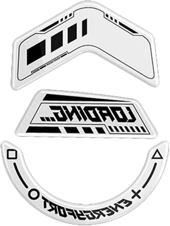 Glazen Skates Pad - Muisvoetjes Stickers - Soepel Gamen - Afgeronde Randen - 1 Set - Wit
