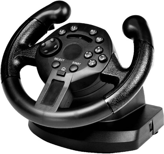 Gloovon® - Racestuur en Pedalen - Racestuur PS3 - Racestuur Standaard - Driving Force - Gaming Stuurwiel PC - Geschikt voor PS3, PC (D-Input), Xbox 360 / One, Steam en PC (XInput) - Zwart van Merkloos