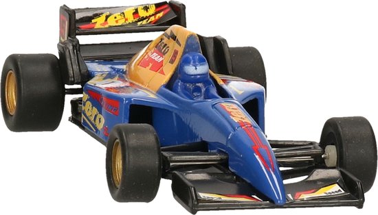 Goki Modelauto Racewagen - blauw - 10 cm - race auto - schaalmodel - Formule van Merkloos
