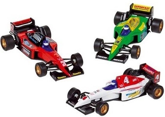 Goki - Raceauto speelgoed set van 3x stuks Formule 1 racewagens van 10 cm van Merkloos