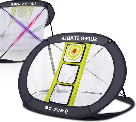 Golf Chipping Net - Sterk en stabiel Pop Up X-vormig Golfdoel voor binnen en buiten - Nauwkeurigheid en swing oefenen met draagbaar net golf net van The Friendly Swede