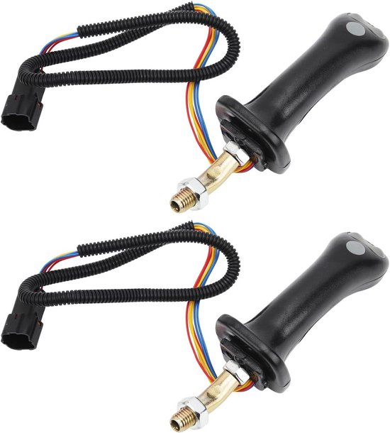 Graafmachine Joystick Grepen - Stuurhendels Bediening - Graafmachine Bediening - Aluminiumlegering Constructie - 3 Knoppen - Zwart van Merkloos