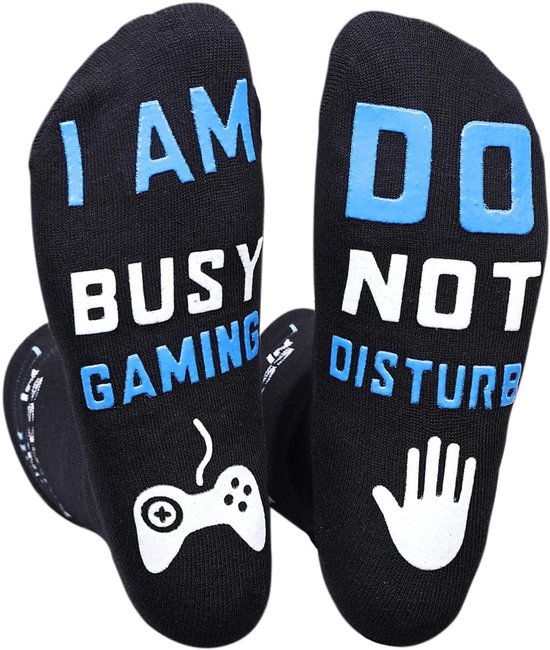 Grappige Gamer Sokken Do Not Disturb I'm Gaming - Comfortabel Katoen - Antislip Ontwerp - Uniek Cadeau voor Spelers van Hippowarehouse